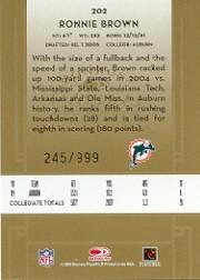 2005 Donruss Classics #202 Ronnie Brown RC back image