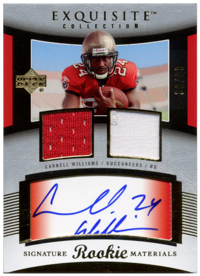 2005 Exquisite Collection #117 Cadillac Williams JSY AU/99 RC front image
