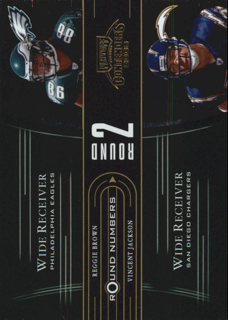 2005 Playoff Contenders Round Numbers Green #RN8 Reggie Brown/Vincent Jackson