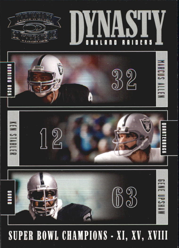 2005 Throwback Threads Dynasty #5 Marcus Allen/Ken Stabler/Gene Upshaw