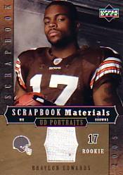 2005 UD Portraits Scrapbook Materials #SBBE Braylon Edwards