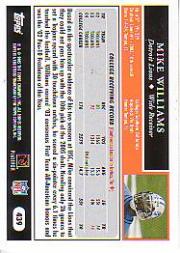 2005 Topps Black #439 Mike Williams back image