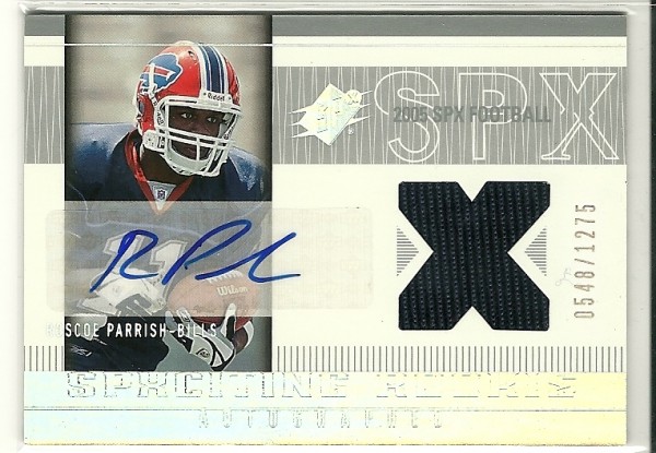 2005 SPx #213 Roscoe Parrish JSY AU RC