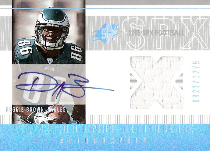 2005 SPx #214 Reggie Brown JSY AU RC