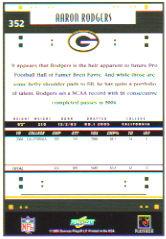 2005 Score Glossy #352 Aaron Rodgers back image