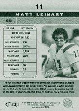 2006 SAGE HIT #11 Matt Leinart UER/(name misspelled Leinhart) back image