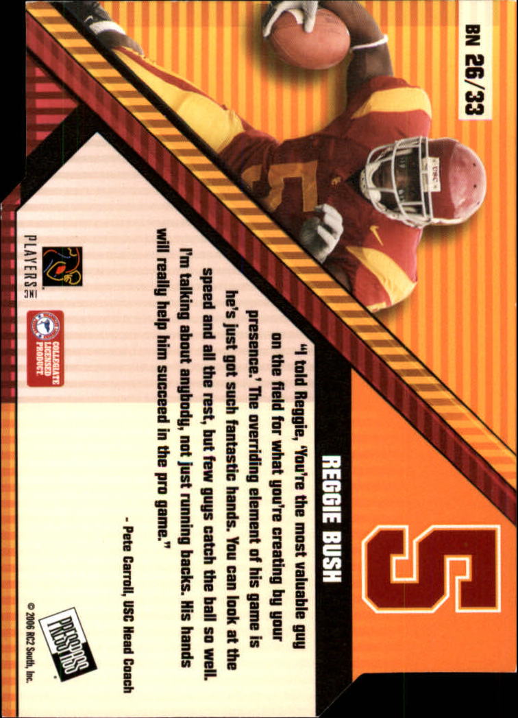 2006 Press Pass Big Numbers #BN26 Reggie Bush back image