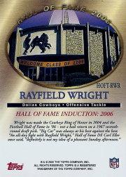 2006 Topps Hall of Fame Tribute #RWR Rayfield Wright back image