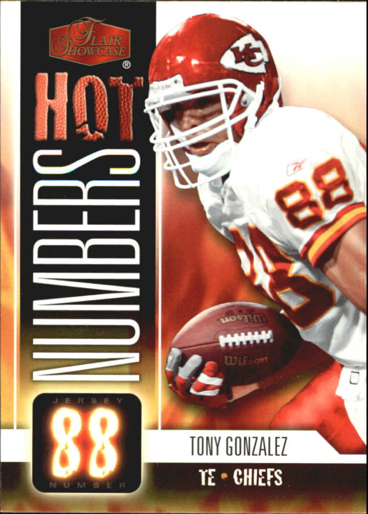 2006 Flair Showcase Hot Numbers #HN25 Tony Gonzalez