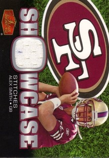 2006 Flair Showcase Showcase Stitches Jersey #SHSAS Alex Smith QB
