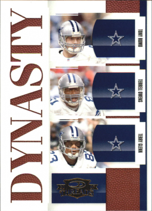 2007 Donruss Threads Dynasty Gold #2 Tony Romo/Terrell Owens/Terry Glenn