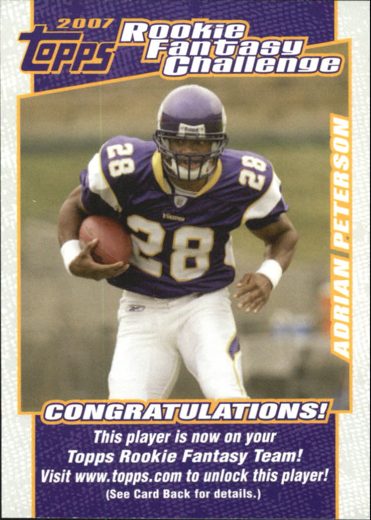 2007 Topps Rookie Fantasy Challenge #2 Adrian Peterson