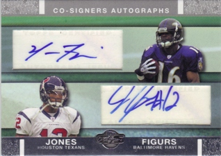 2007 Topps Co-Signers Co-Signer Autographs #FJ Yamon Figurs Q/Jacoby Jones