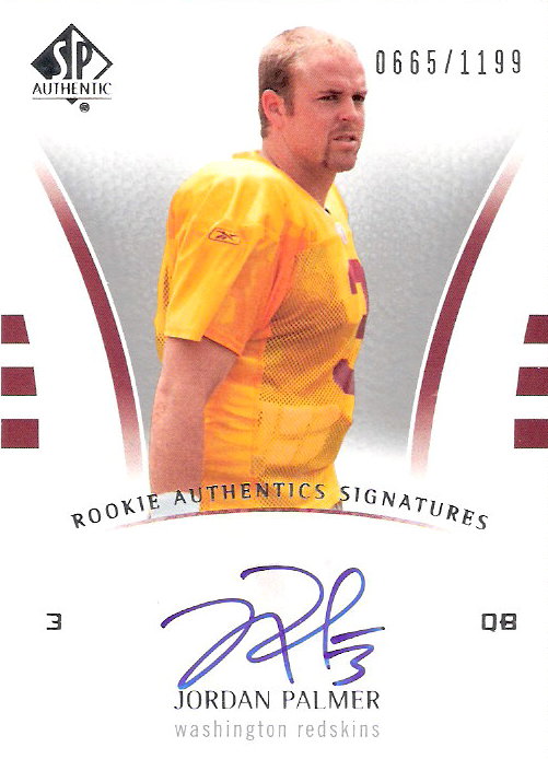 2007 SP Authentic #225 Jordan Palmer AU RC