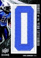 2008 Upper Deck Icons Immortal Lettermen #AROY Chris Johnson/99/(Letters spell out AFC OFFENSIVE ROY/Total print run 1485)