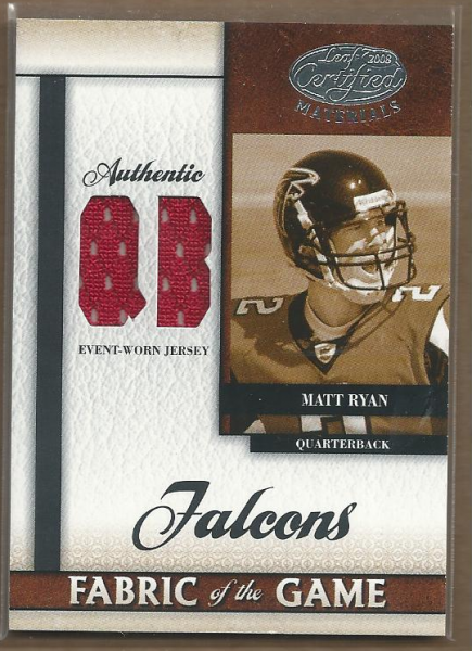 2008 Leaf Certified Materials Rookie Fabric of the Game Position #20 Matt Ryan