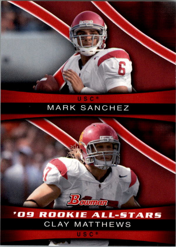 2009 Bowman Draft Rookie All-Stars Combos #ASC5 Mark Sanchez/Clay Matthews