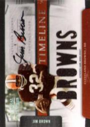2009 Playoff National Treasures Timeline Materials Signature Team Name #5 Jim Brown/25