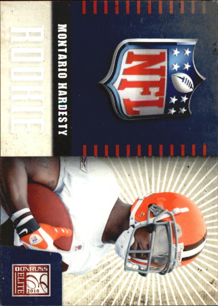 2010 Donruss Elite Rookie NFL Shield #27 Montario Hardesty