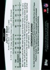 2010 Topps Platinum Rookie Autographs #157 Jahvid Best/400 back image