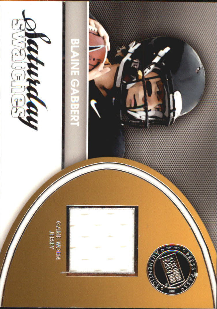 2011 Press Pass Legends Saturday Swatches Silver #SSWBG Blaine Gabbert