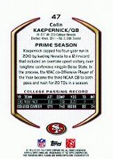 2011 Topps Prime #47 Colin Kaepernick RC back image