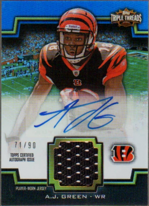 2011 Topps Triple Threads Autographed Unity Relics #TTUAR65 A.J. Green