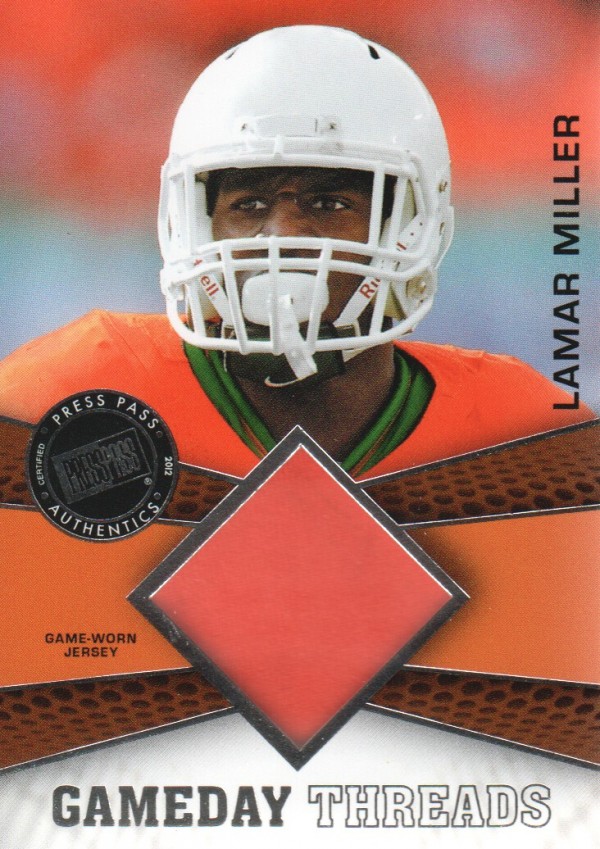 2012 Press Pass Showcase GameDay Threads Silver #GDTLM Lamar Miller