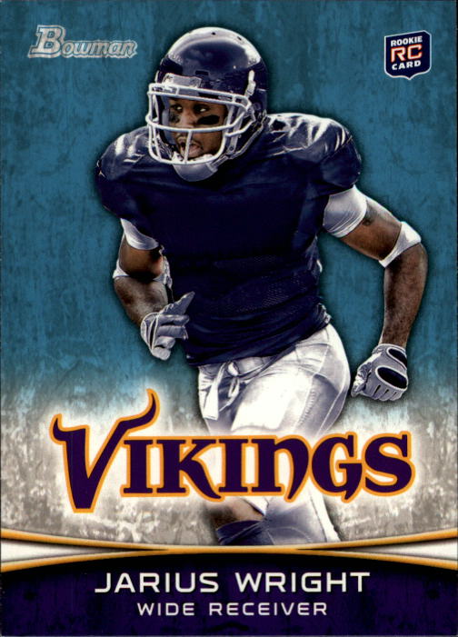 2012 Bowman #109A Jarius Wright RC/running to his right