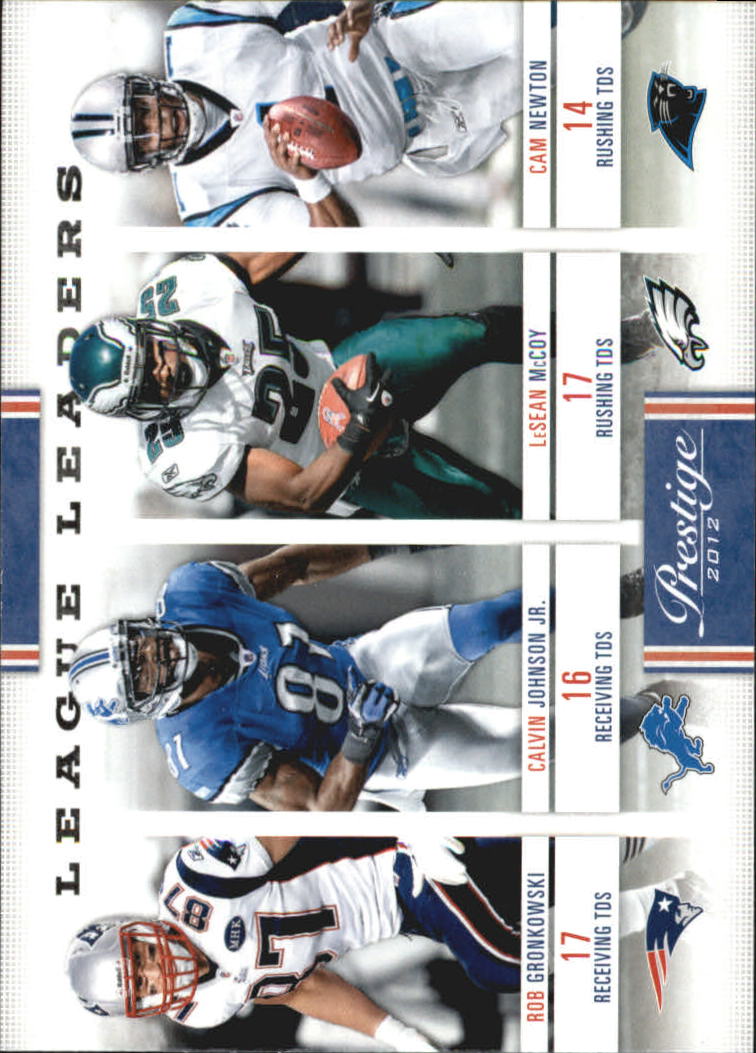 2012 Prestige League Leaders #22 Rob Gronkowski/Calvin Johnson/LeSean McCoy/Cam Newton