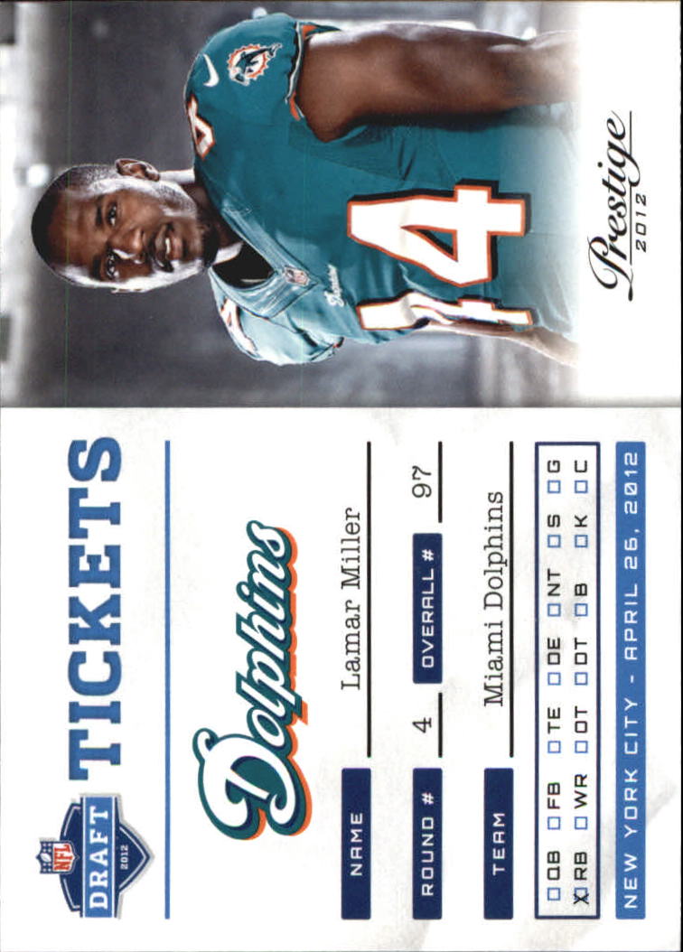 2012 Prestige NFL Draft Tickets #22 Lamar Miller
