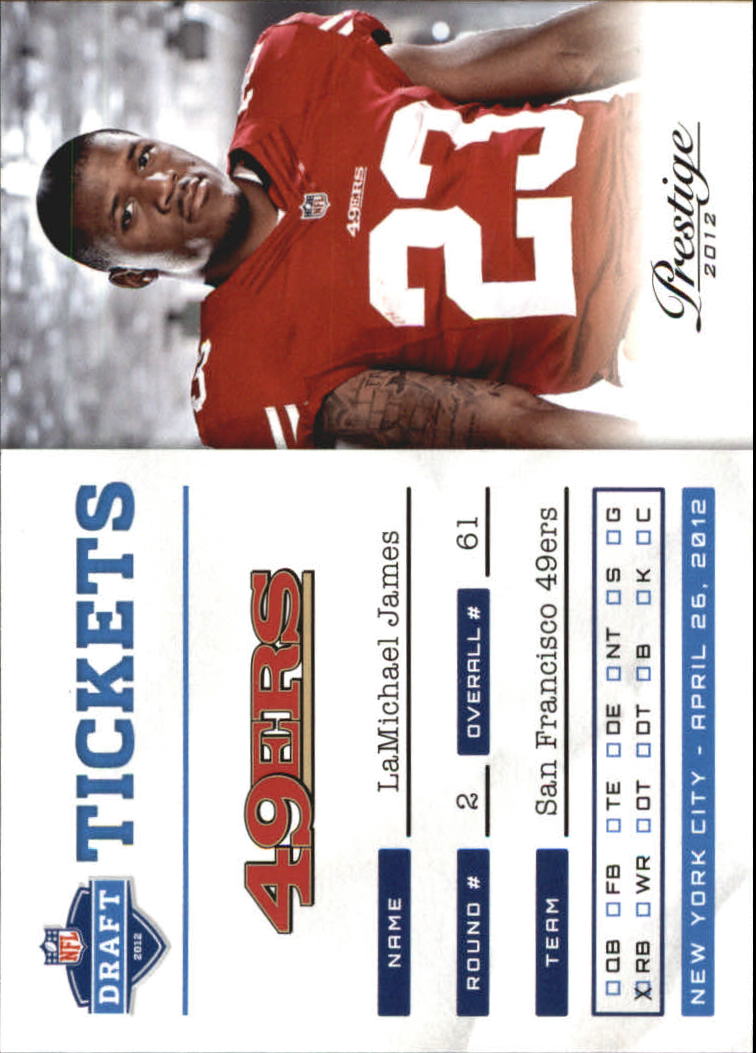 2012 Prestige NFL Draft Tickets #23 LaMichael James