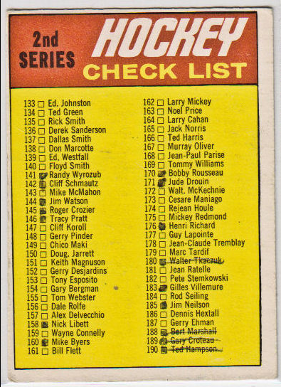 1970-71 O-Pee-Chee #132 Checklist 2