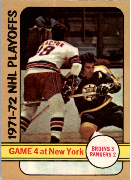 1972-73 O-Pee-Chee #38 Playoff Game 4/Bruins 3/Rangers 2