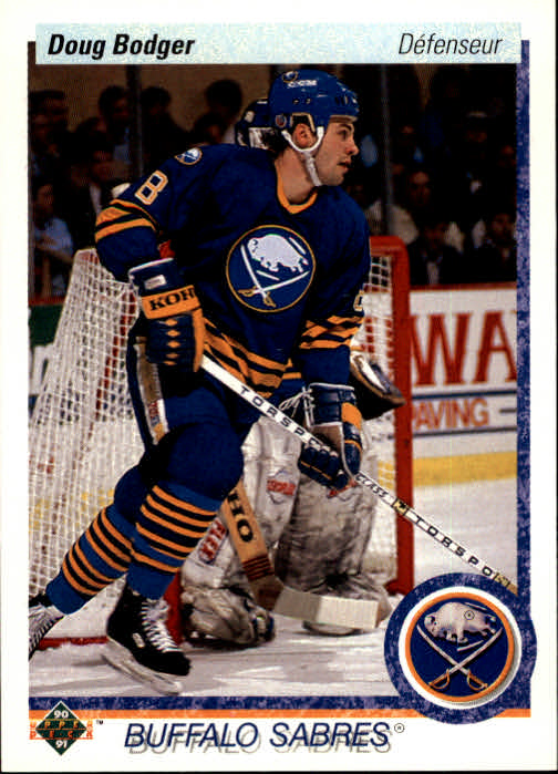 1990-91 Upper Deck French #50 Doug Bodger UER/(Birthplace should/be Chemainus)