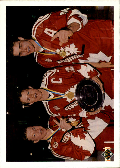 1990-91 Upper Deck French #473 Canada's Captains/Kris Draper/Steven Rice/Eric Lindros
