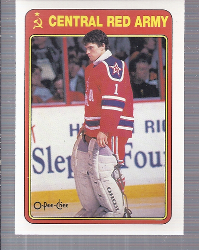 1990-91 O-Pee-Chee Red Army #7R Arturs Irbe UER/Misspelled Artur
