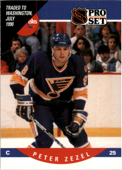 1990-91 Pro Set #556 Peter Zezel UER/(Card says number 25,/sweater shows 9)