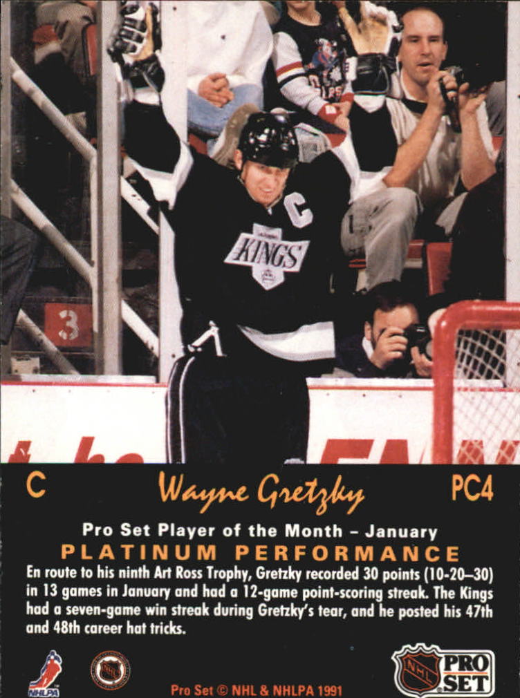1991-92 Pro Set Platinum PC #PC4 Wayne Gretzky back image