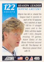 1991-92 Score American #405 Wayne Gretzky SL back image