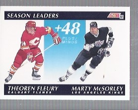 1991-92 Score American #407 Theo Fleury SL/Marty McSorley SL