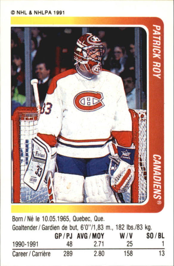 1991-92 Panini Stickers #184 Patrick Roy