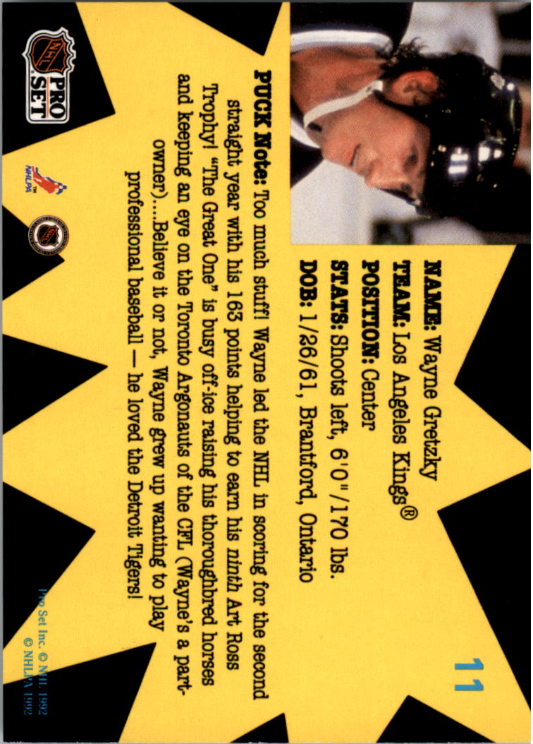 1991-92 Pro Set Puck Candy #11 Wayne Gretzky back image
