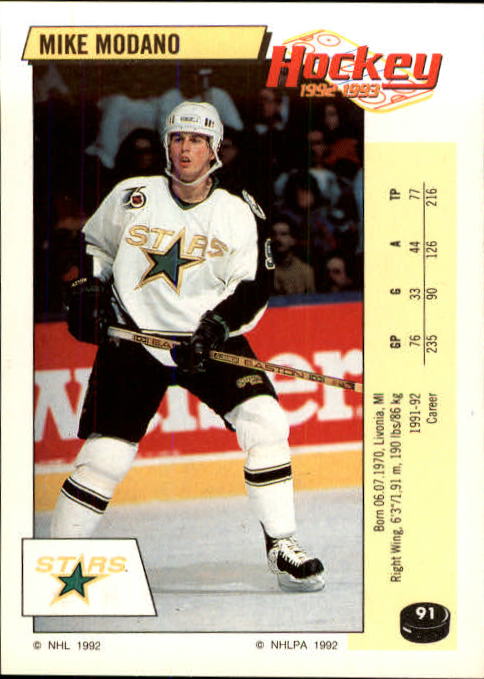 1992-93 Panini Stickers #91 Mike Modano