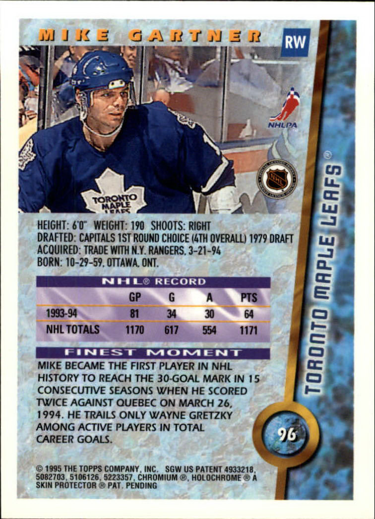 1994-95 Finest #96 Mike Gartner back image