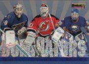 1995-96 Donruss Dominators #4 Jim Carey/Martin Brodeur/Dominik Hasek