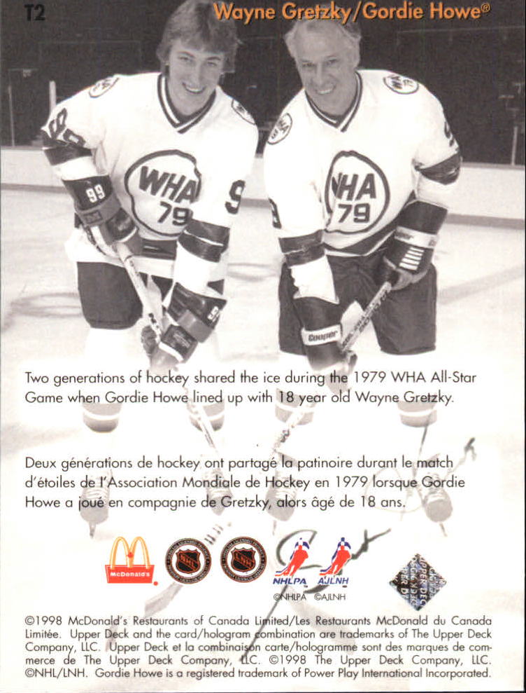 1998-99 McDonald's Upper Deck Gretzky's Teammates #T2 Gordie Howe back image