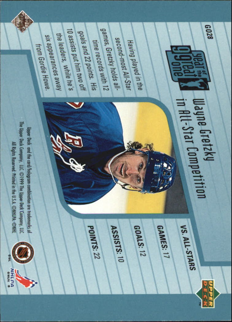 1998-99 Upper Deck Year of the Great One #GO28 Wayne Gretzky back image