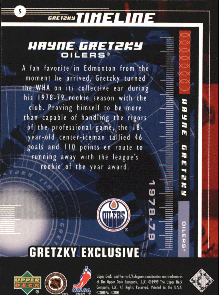1999-00 Upper Deck Gretzky Exclusives #5 Wayne Gretzky back image