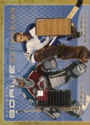 2000-01 BAP Ultimate Memorabilia Goalie Memorabilia #GM2 Terry Sawchuk/Patrick Roy